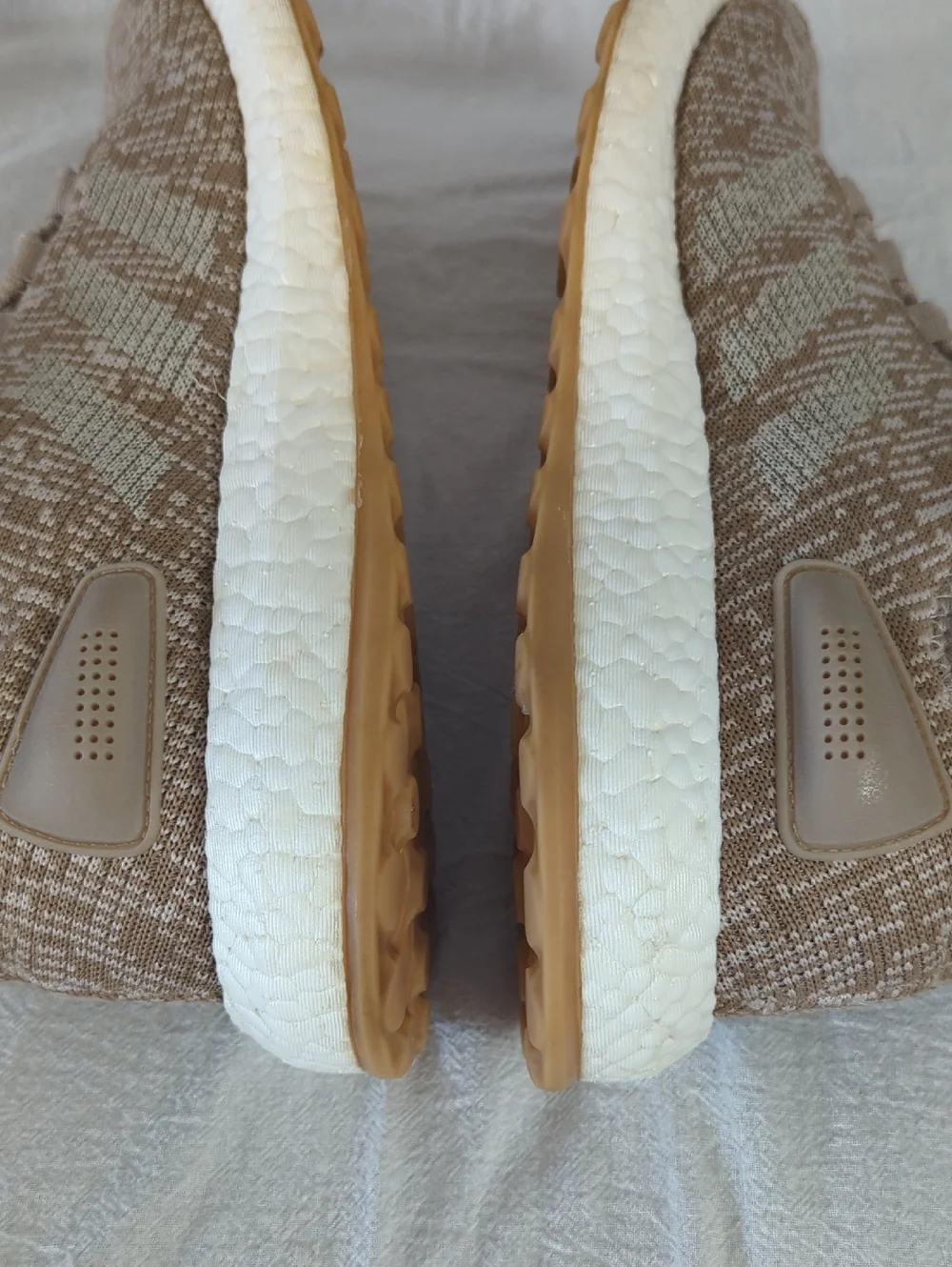 adidas PureBOOST Trace Khaki Oatmeal Tan Knit Sneakers Mens Size 8 S81992